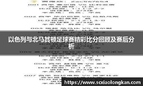 以色列与北马其顿足球赛精彩比分回顾及赛后分析